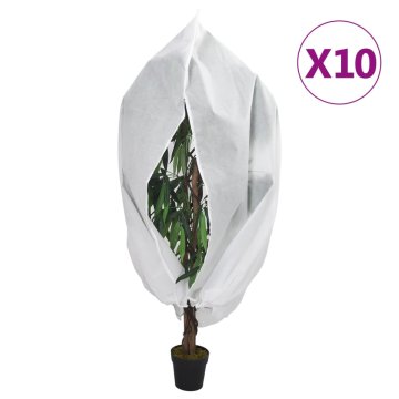 Vidaxl Koprena za rastline iz flisa z zadrgo 10 kosi 70 g/m² 3,93x3,5m