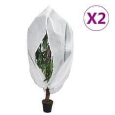 Vidaxl Koprena za rastline iz flisa z zadrgo 2 kosa 70 g/m² 1,2x1,8 m
