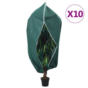 Vidaxl Koprena za rastline iz flisa z zadrgo 10 kosi 70 g/m² 3,93x3,5m