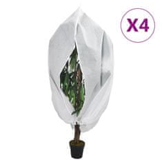 Vidaxl Koprena za rastline iz flisa z zadrgo 4 kosi 70 g/m² 3,14x2,5 m