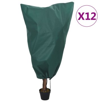 Vidaxl Prevleka za rastline iz flisa z vrvico 12 kosi 70 g/m² 0,8x1,2m