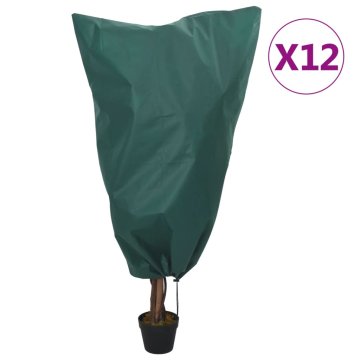 Vidaxl Prevleka za rastline iz flisa z vrvico 12 kosi 70 g/m² 0,8x1 m
