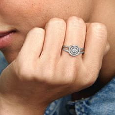 Pandora Luksuzni bleščeči srebrni prstan 199408c01 (Obseg 54 mm)