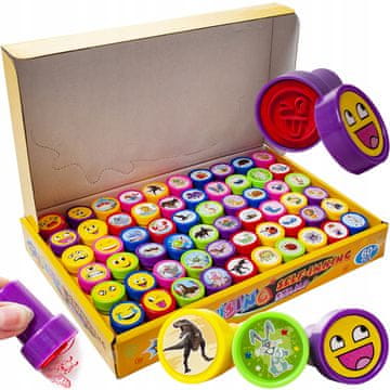 Kruzzel 60 delni komplet barvnih otroških štampiljk