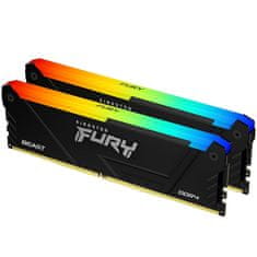 Kingston Fury Beast RGB pomnilnik (RAM), 64 GB (2x 32 GB kit), DDR4, 3200 MHz, CL16, DIMM (KF432C16BB2AK2/64)