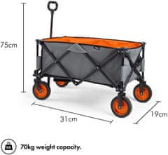 VonHaus Zložljiv voziček za kampiranje do 70kg