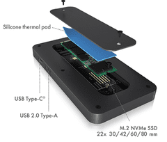 IcyBox IB-DK2108M-C 8-in-1 USB Type-C PowerDelivery do 100 W priklopna postaja