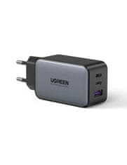 Ugreen USB-A in 2x USB-C 65W GaN hitri polnilec - box