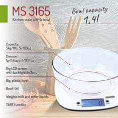 Mesko Elektronska kuhinjska tehtnica s posodo MS3165