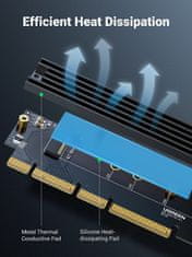 Ugreen M.2 PCIe NVME M-Key na PCIe 4.0 x16 adapter s hladilnikom - box