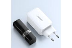 Ugreen USB-A in 2x USB-C 65W GaN hitri polnilec - box Bel
