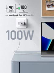 Ugreen USB-C kabel za hitro polnjenje 100W 2M, Bel