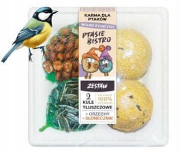 shumee Mastne kroglice za ptice, set 2, orehi in sončnična semena