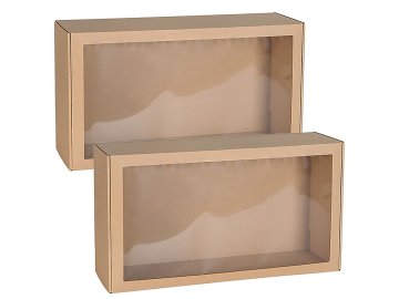 sarcia.eu Pravokotna dekorativna škatla s prozornim oknom, darilna škatla 55x30x15 cm