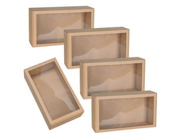 sarcia.eu Pravokotna dekorativna škatla s prozornim oknom, darilna škatla 55x30x15 cm