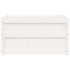 Vidaxl Vrtno cvetlično korito belo 90x50x50 cm trdna borovina