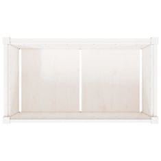 Vidaxl Vrtno cvetlično korito belo 90x50x50 cm trdna borovina