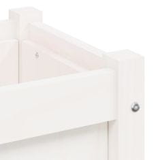 Vidaxl Vrtno cvetlično korito belo 60x31x31 cm trdna borovina