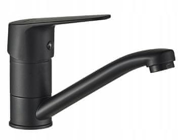 shumee Sagra črna samostoječa armatura za umivalnik s premičnim izlivom