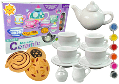 Lean-toys Ustvarjalni set za čajanko iz porcelana s piškoti
