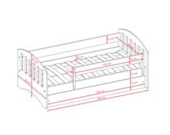 Furnitura OTROŠKA POSTELJA EMA 160X80 (VEČ BARV)-Bela