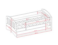 Furnitura OTROŠKA POSTELJA EMA 180X80 (VEČ BARV)-Bela