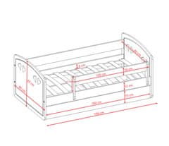 Furnitura OTROŠKA POSTELJA JESSY 160X80 (VEČ BARV)-Bela