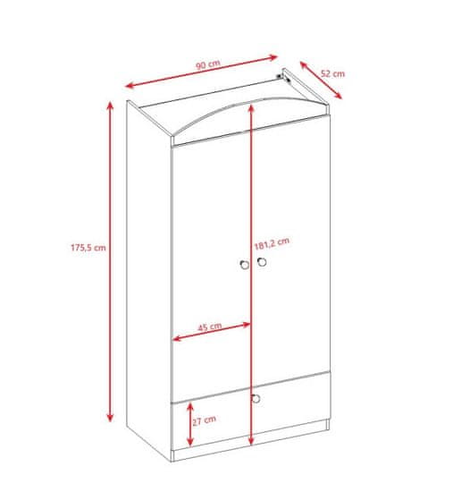 Furnitura GARDEROBNA OMARA DREAMY FORMULA (VEČ BARV)