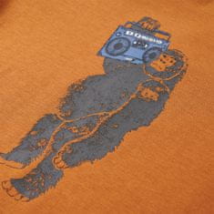 Greatstore Otroška majica z dolgimi rokavi potisk gorile temno oker 92
