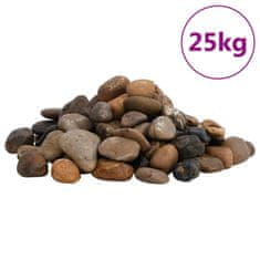Vidaxl Polirani kamenčki 25 kg mešane barve 2-5 cm