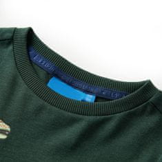Vidaxl Otroška majica z dolgimi rokavi temno zelena 104