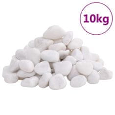 Vidaxl Polirani kamenčki 10 kg beli 2-5 cm