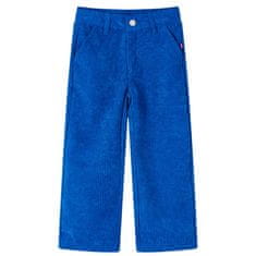 Greatstore Otroške hlače rebrasti žamet kobalt modra 116