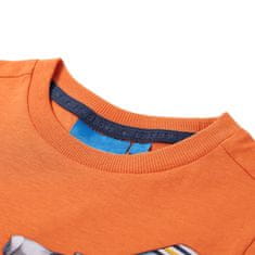 Vidaxl Otroška majica z dolgimi rokavi temno oranžna 104