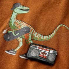 Greatstore Otroška majica z dolgimi rokavi potisk dinozavra konjak 92