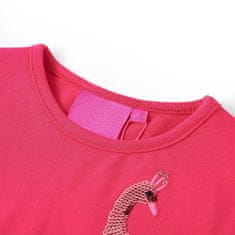 shumee Otroška majica z dolgimi rokavi živo roza 104