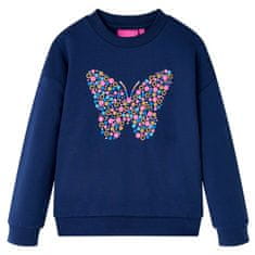 Greatstore Otroški pulover s potiskom metulja mornarsko modra 92