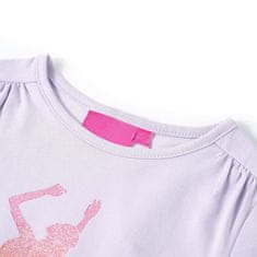 Greatstore Otroška majica z dolgimi rokavi svetlo lila 104