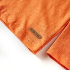 Vidaxl Otroška majica z dolgimi rokavi temno oranžna 104