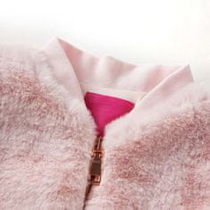 Vidaxl Otroška jakna iz umetnega krzna nežno roza 116