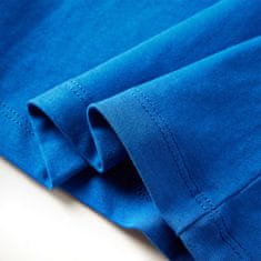 Greatstore Otroška majica z dolgimi rokavi potisk nogometaša kobaltno modra 92