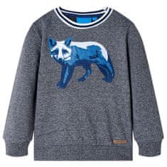 Greatstore Otroški pulover mornarsko modra melange 128