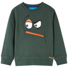 shumee Otroški pulover temno zelen 140