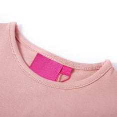 Greatstore Otroška majica z dolgimi rokavi svetlo roza 104