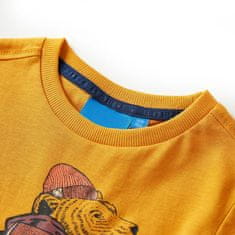 Greatstore Otroška majica z dolgimi rokavi oker 104
