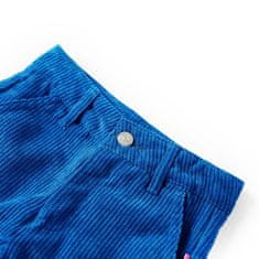 shumee Otroške hlače rebrasti žamet kobalt modra 116