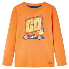 shumee Otroška majica z dolgimi rokavi temno oranžna 104