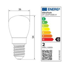 UltraTech LED sijalka E14 1,5W 100lm 4000K za hladilnike, nape