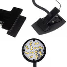 TIMMLUX USB LED namizna svetilka 5W 24LED 3 barve svetlobe s sponko črna