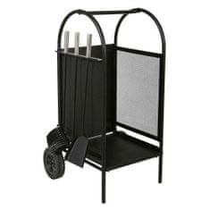 STREFA Košara za kamin / voziček za orodje, jeklena, 3-delni komplet